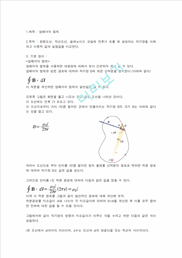 [레포트] 암페어의 법칙.hwp